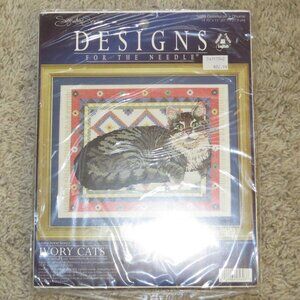 Counted Cross Stich Ivory Cats Design Series